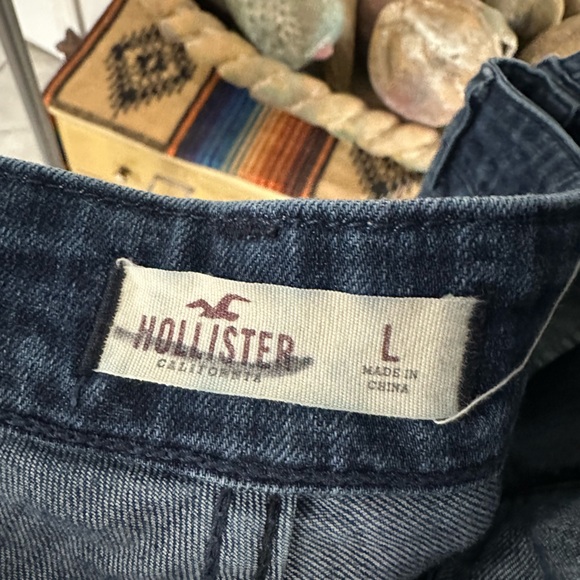 Hollister Teens Denim Overalls Size Large Blue Aztec Print X Back Skinny Leg - Picture 3 of 5